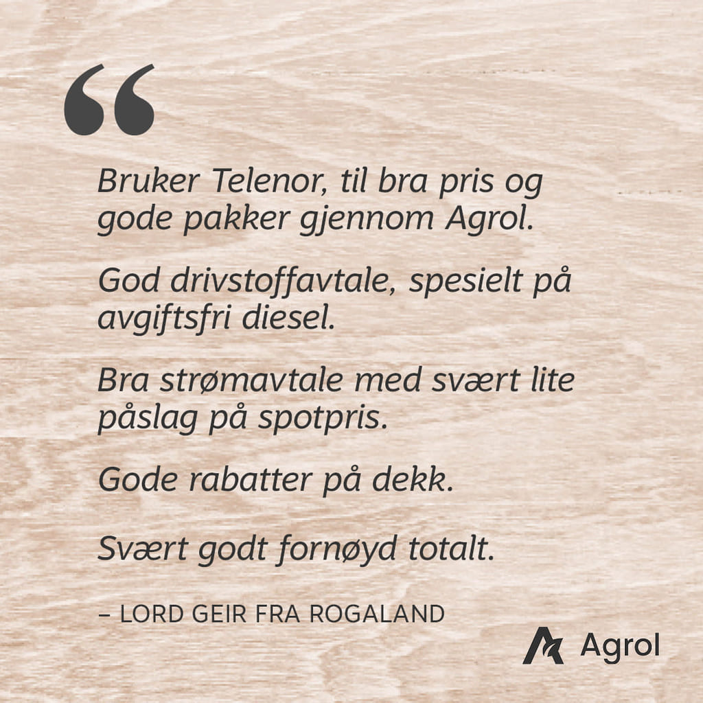 Agrol fordelsprogram, sitater fra brukere