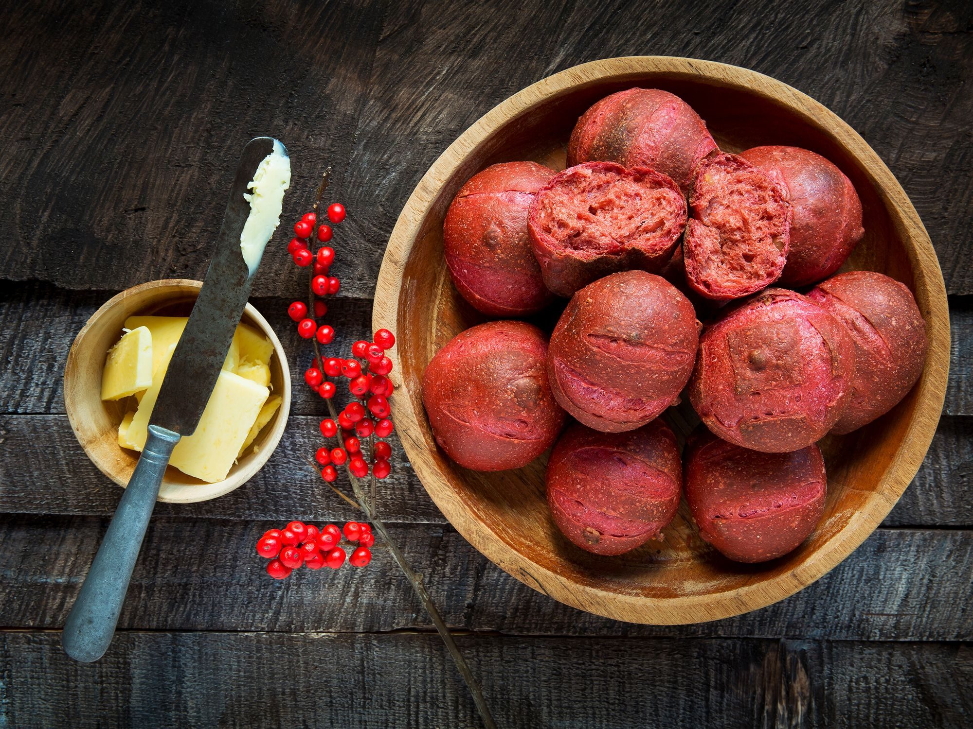 Kuvertbrød med rødbeter