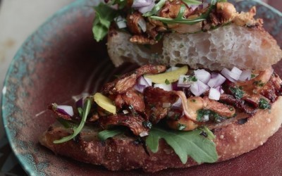 oppskrift på Soppsmørbrød på grillet focaccia