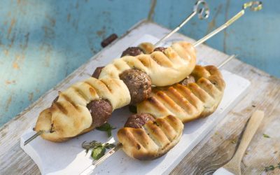 Grillspyd med kjøttboller