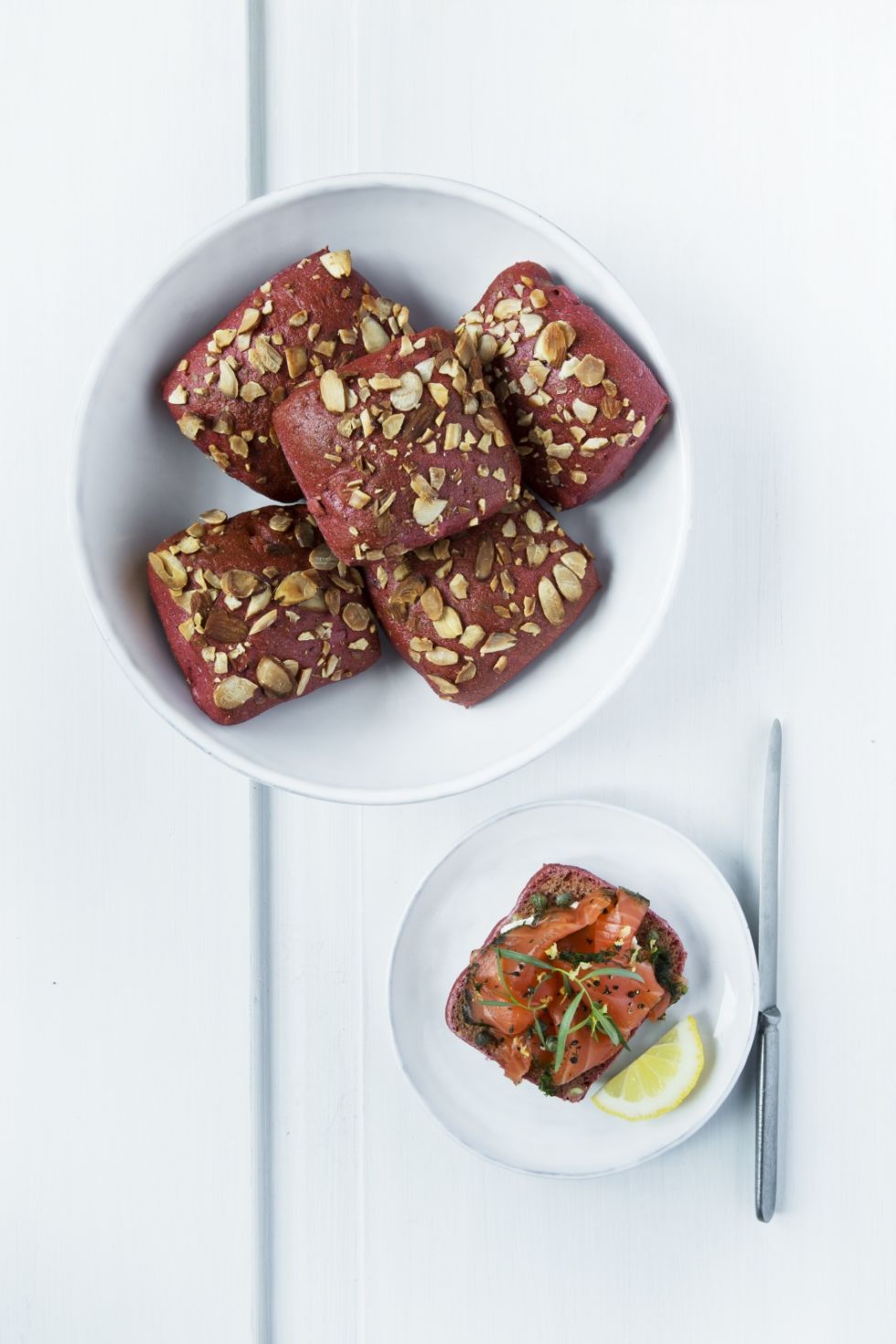 oppskrift på Rundstykker med rødbete