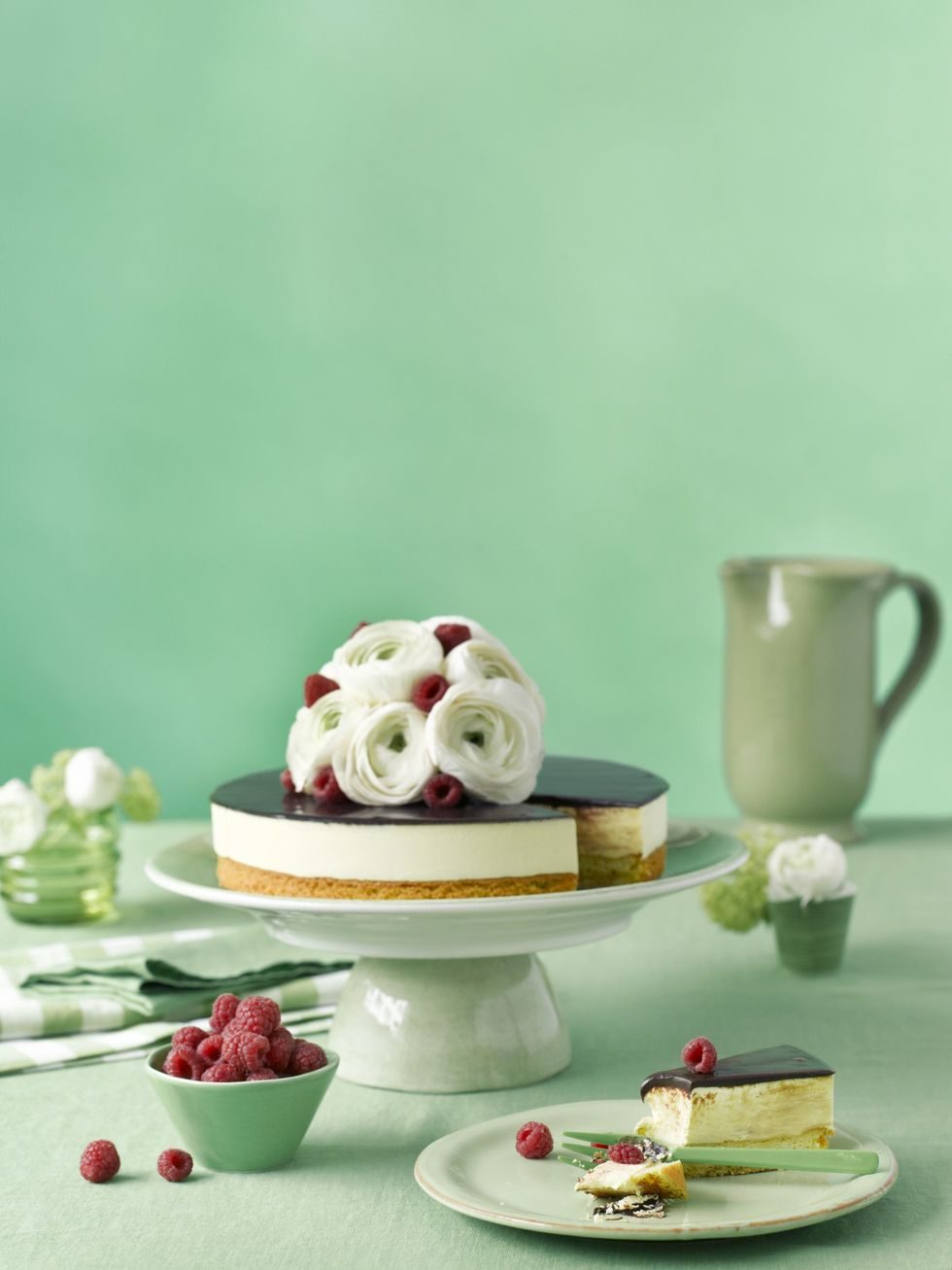 oppskrift på Ostekake med sjokoladelokk