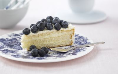 oppskrift på Ostekake med blåbær