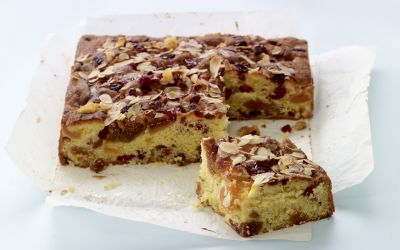 Fruktkake med fiken, aprikos og tranebær