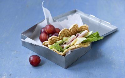 byggvafler med ost og skinke