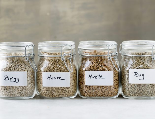 Glass med ulike kornarter