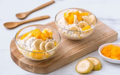 Kjøleskapsgrøt med appelsin og banan