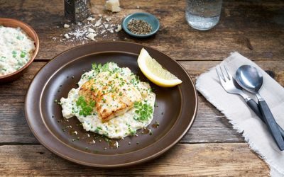 Byggrisotto med fisk til middag