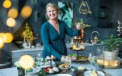 Afternoon tea med juletema: Torunn og serveringsfat