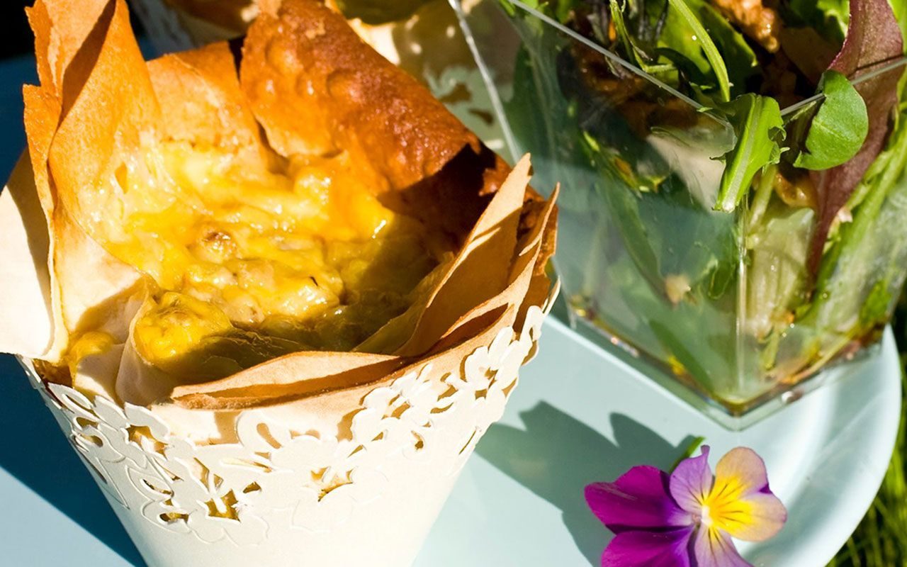 Quiche Lorraine på romantisk piknikk