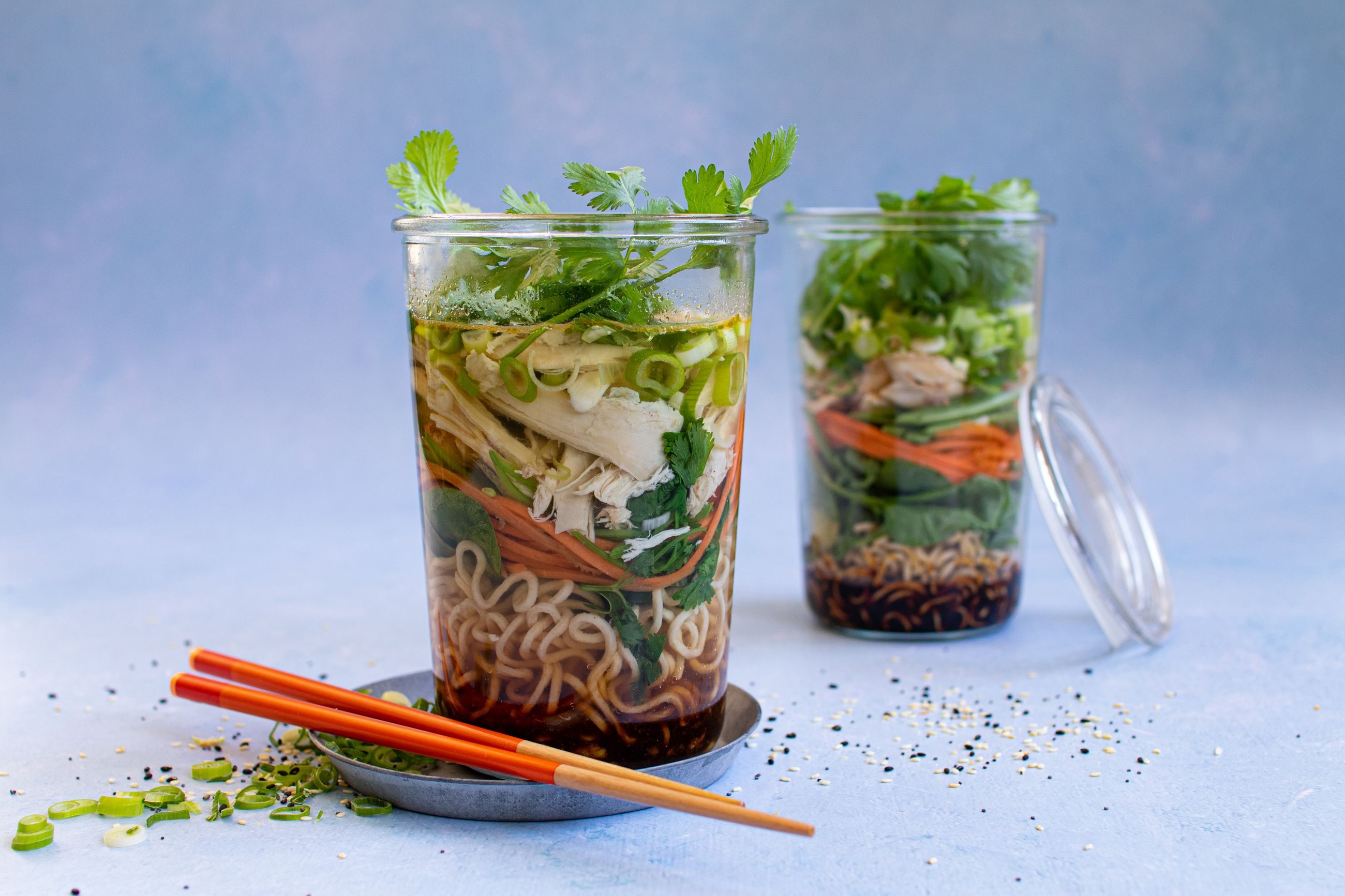 Matpakke på glass: Kyllingsuppe med nudler