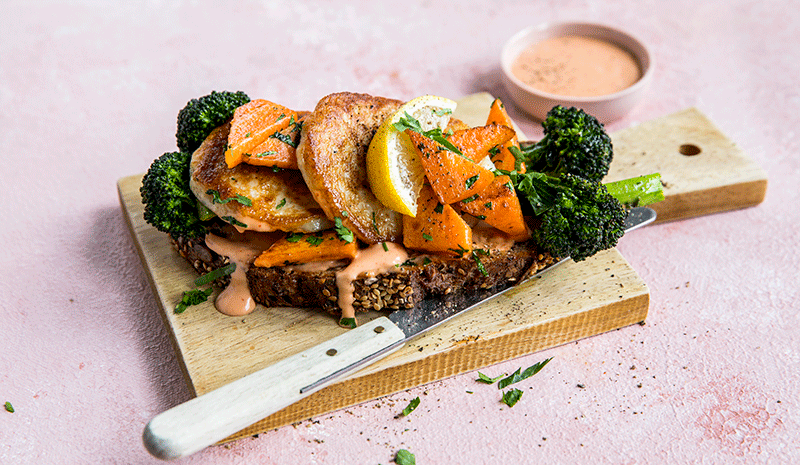 Middagsskive med fiskekake