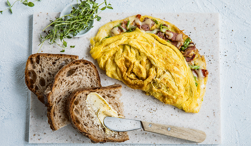 Middagsskive med omelett