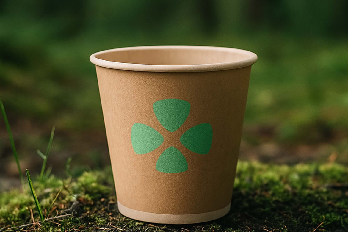 Engangskopp ute i skogen Engangskopp ute i skogen