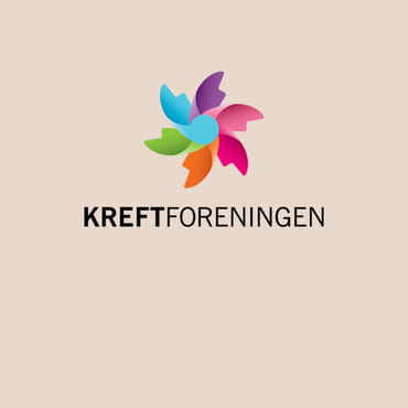 Logo Kreftforeningen med mørk beige bakgrunn