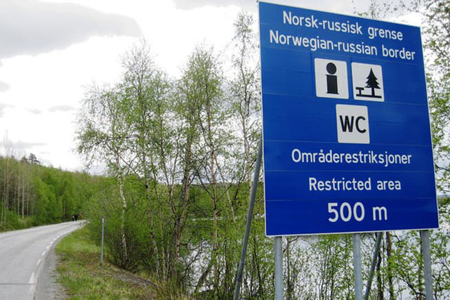 Grenseskilt Norge Russland