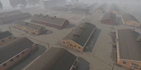 VR-versjon av Grini fangeleir, fugleperspektiv