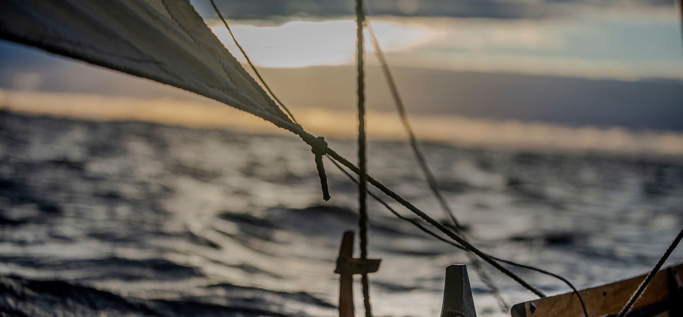 Nærbilde av en såkalt geitbåt, som er ute på havet