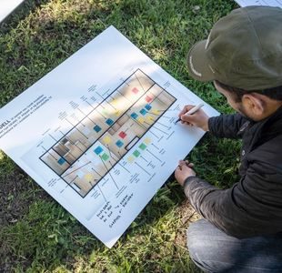 Plan over det nye grendehuset på Sletteløkka