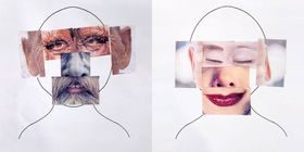 Kollasjer av ansikter.