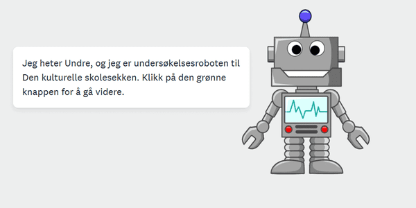 Illustrasjon av Undre og skjermdump fra første del av elev-spørreskjema.