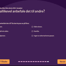 Skjermbilde fra tilbakemeldingsskjema.
