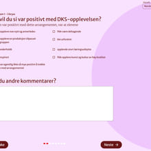 Skjermbilde fra tilbakemeldingsskjema.