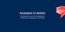 Grafikk med tittelen på konferansen "Inclusion in Action"