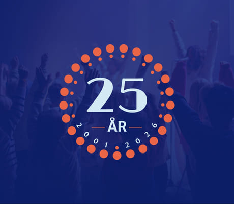 Jubileumsemblem med teksten 25 år (2001-2026)