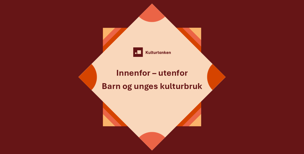 En grafisk plakat i rødt med teksten "Innenfor – utenfor Barn og unges kulturbruk"
