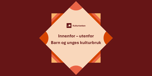 En grafisk plakat i rødt med teksten "Innenfor – utenfor Barn og unges kulturbruk"