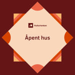 En grafisk plakat med teksten "åpent hus".