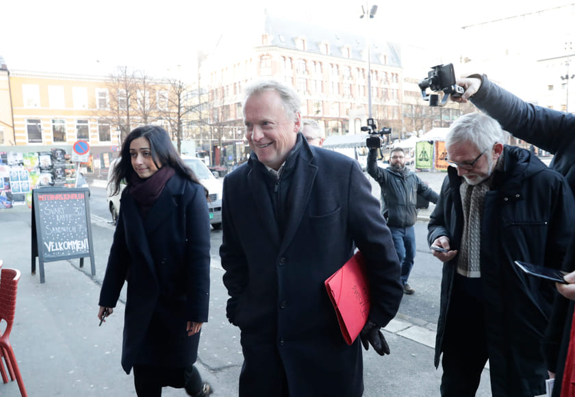 Bilde av Hadia Tajik og Raymond Johansen (Arbeiderpartiet). Foto: Berit Roald, NTB.