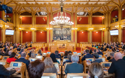 Stortingssalen 1. oktober 2022. Bilde.