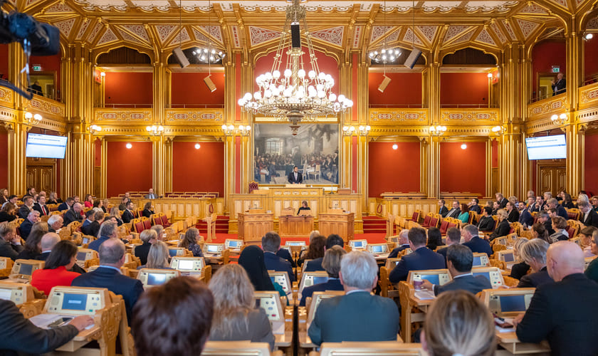 Stortingssalen 1. oktober 2022. Bilde.