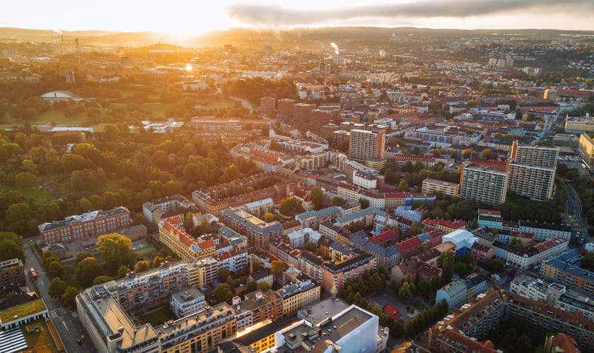 Oslo ved Grønland og Enerhaugen sett fra lufta. Bilde.