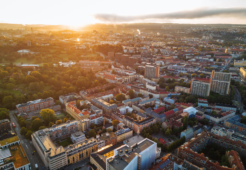 Oslo ved Grønland og Enerhaugen sett fra lufta. Bilde.
