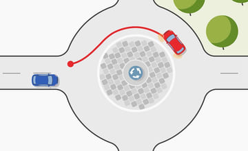 illustrasjon som viser regler for rundkjøring