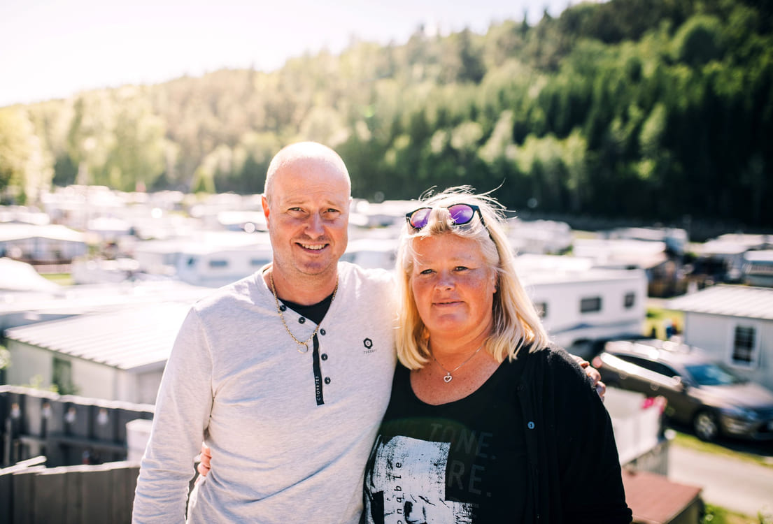 Trond har campingvogn som fastligger.