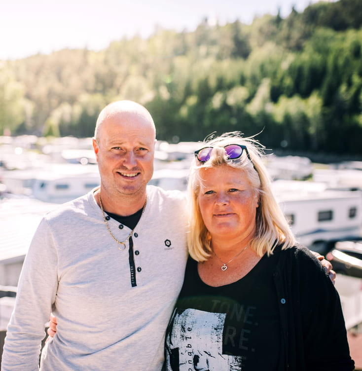 Trond har campingvogn som fastligger.