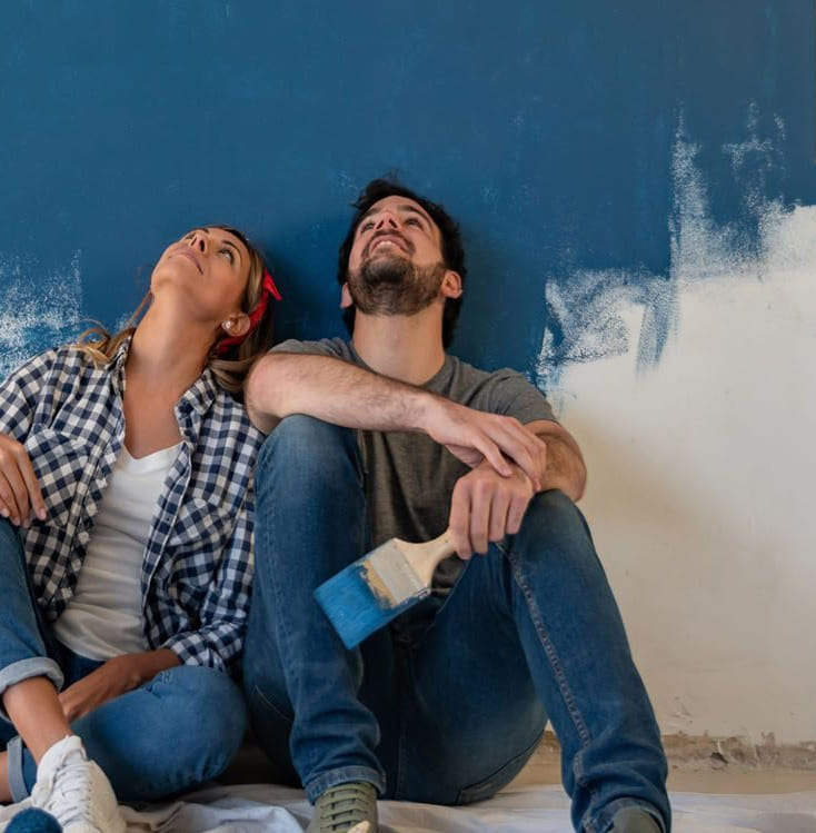 Medlåntaker og hovedlåntaker pusser opp sin nye bolig